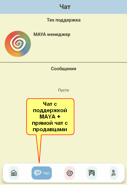 Чаты с поддержкой MAYA и чат с продавцами на маркетплейсе