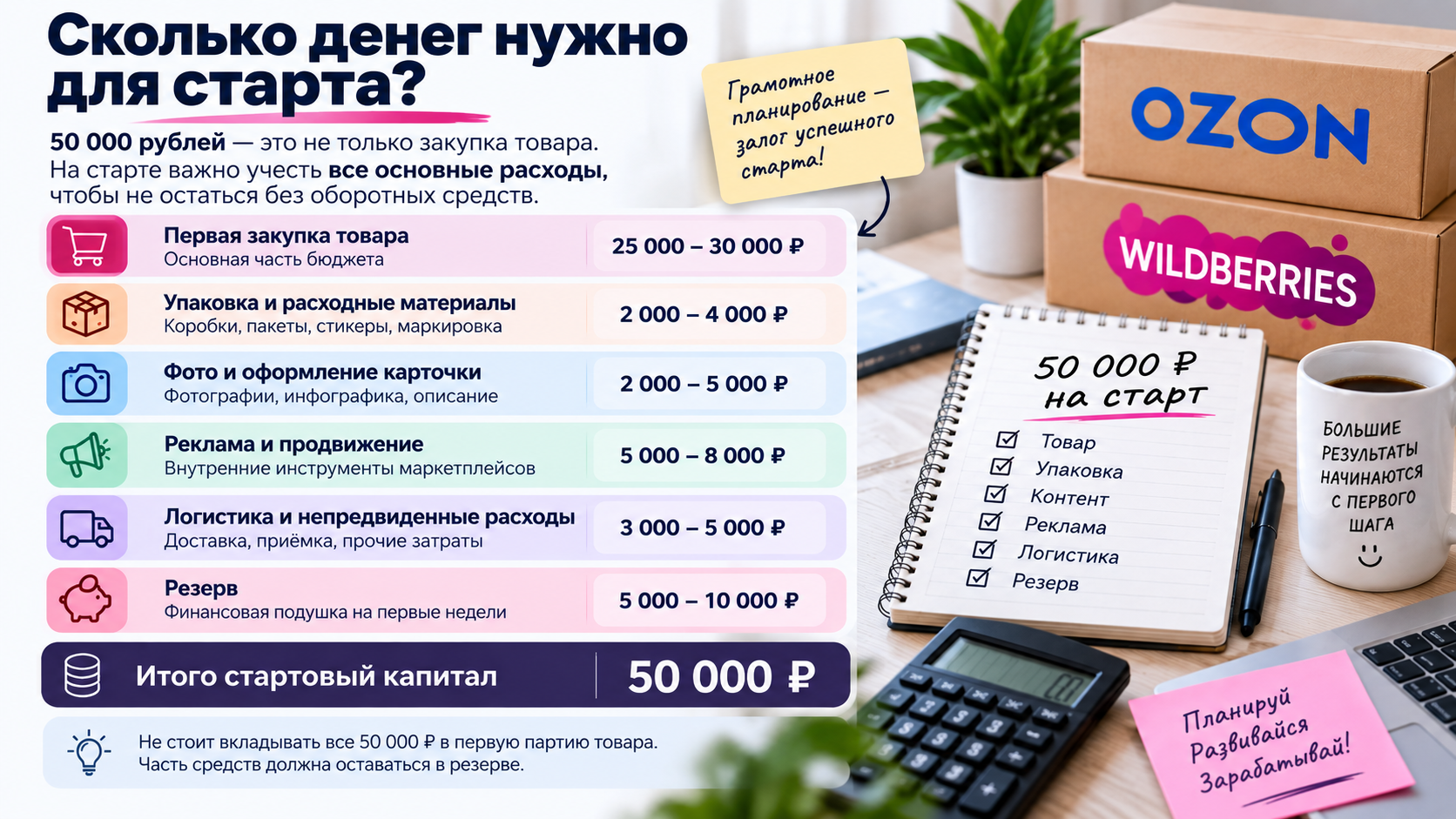 сколько нужно денег для запуска на маркетплейсе